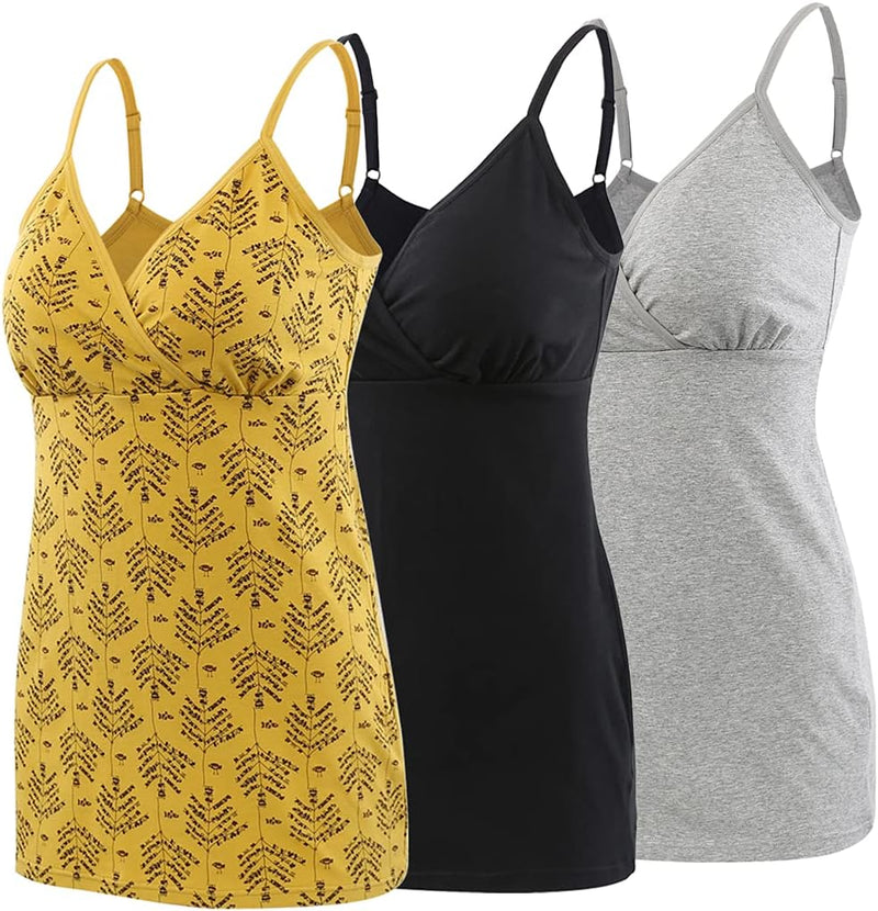 COLOMI Still-Tanktops für Mutterschaft Unterhemden für Schwangere BH zum Stillen Basic Camisole, S B
