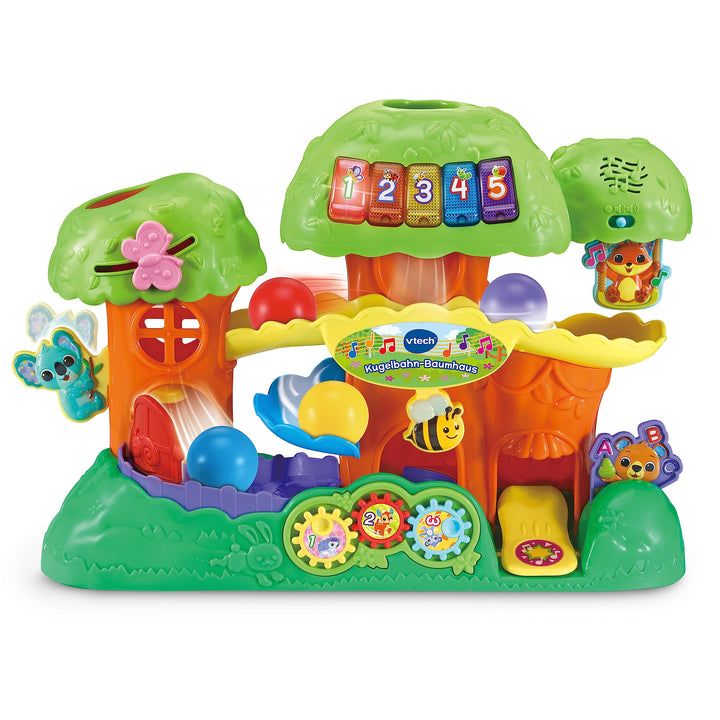 VTech Baby Kugelbahn-Baumhaus – Interaktive Kugelbahn mit Leuchttasten, Tieren und spannenden Elemen