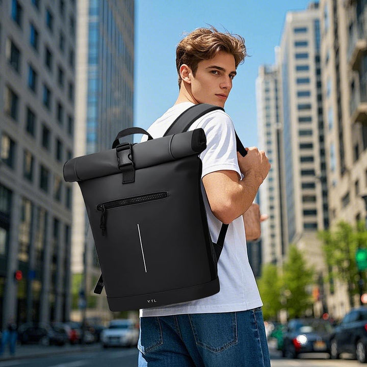 YTL Rolltop Wasserdicht Rucksack für Damen & Herren,mit Laptopfach für 17 Zoll,Gross Elegantrucksack