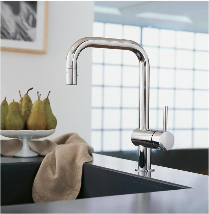 Grohe Spültisch-Einhebelmischer Minta warm ss g, herausz. Dual-Brause, U-Ausl.