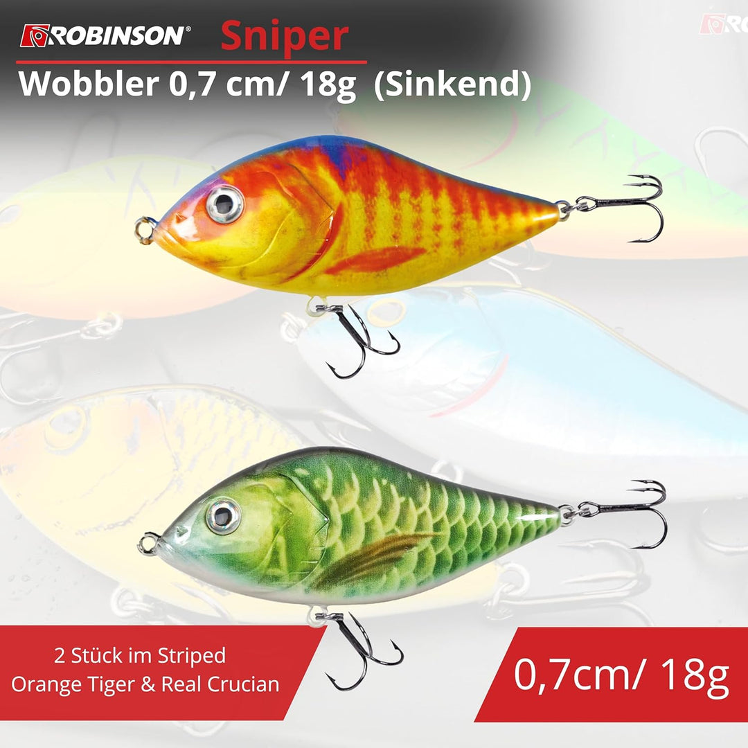 Robinson Angelköder für grosse Raubfische - Jerkbait Wobbler, Spinning und Trolling geeignet, DREI T