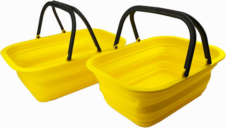 SAMMART 9,2 l zusammenklappbare Wanne mit Griff – tragbarer Outdoor-Picknickkorb/Krater – Faltbare E