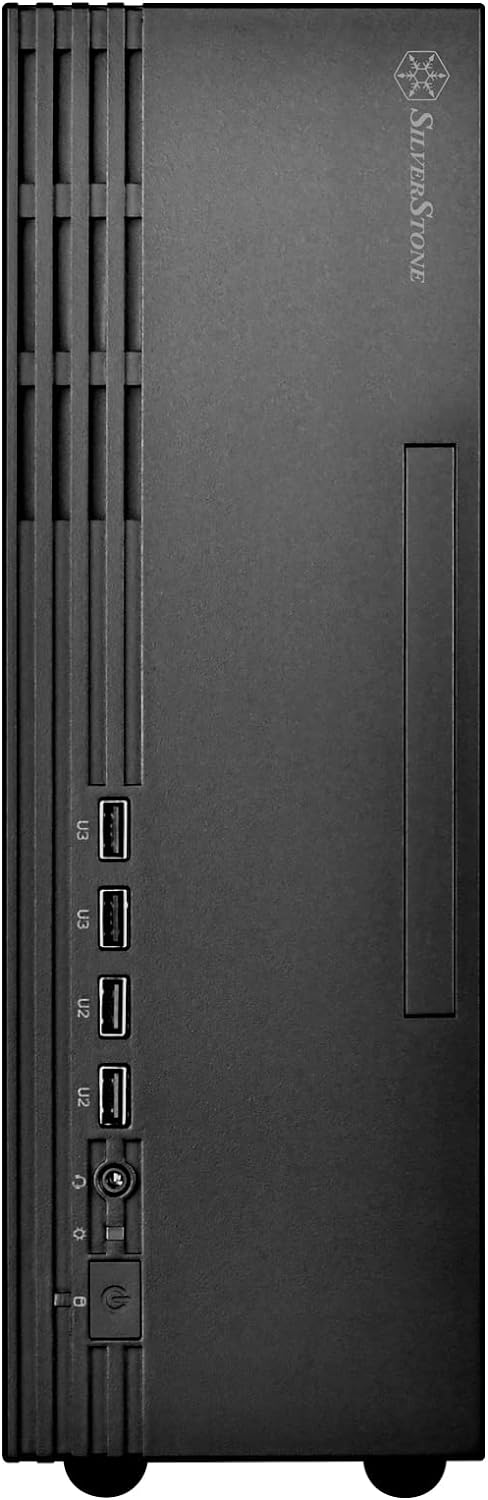 SilverStone Technology SST-ML11B - Milo Schmales und kompaktes Micro-ATX-Gehäuse, Unterstützt Netzte