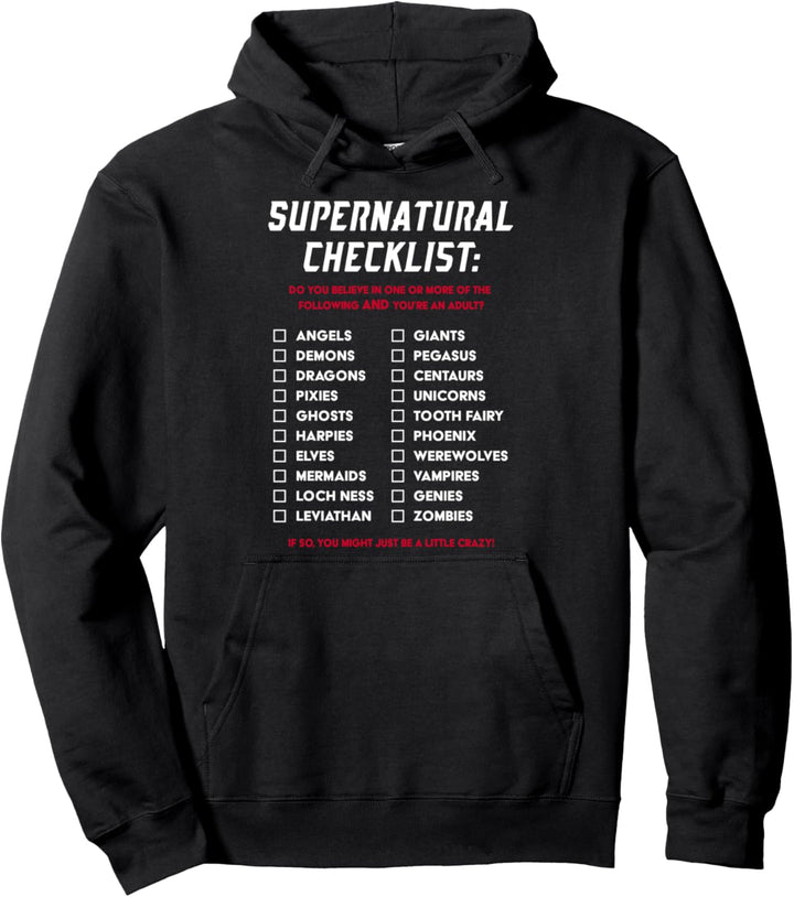 Supernatural Checklist Funny Gift Pullover Hoodie