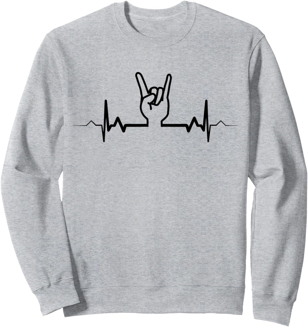 Metal Rock & Roll Herzschlag Heavy Metal Head Festival Sweatshirt