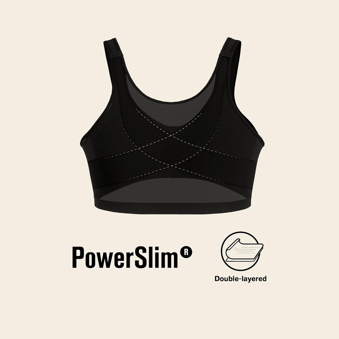 Leonisa Damen Haltungskorrektur BH, Sport BH mit Rücken Geradehalter Funktion 75B Schwarz, 75B Schwa