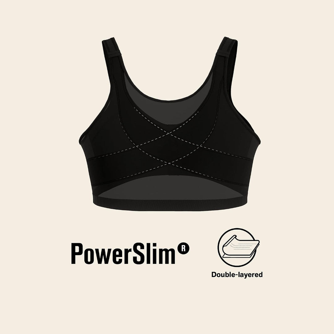 Leonisa Damen Haltungskorrektur BH, Sport BH mit Rücken Geradehalter Funktion 70C Schwarz, 70C Schwa