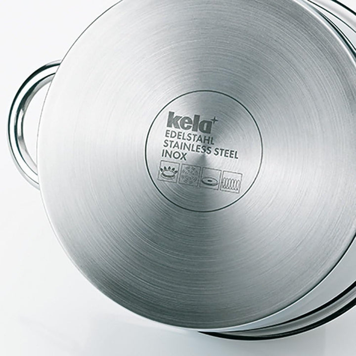 Kela 10994 Universaldünster mit Glasdeckel, Edelstahl, Induktionsgeeignet, 20 cm Durchmesser, 3,0 l