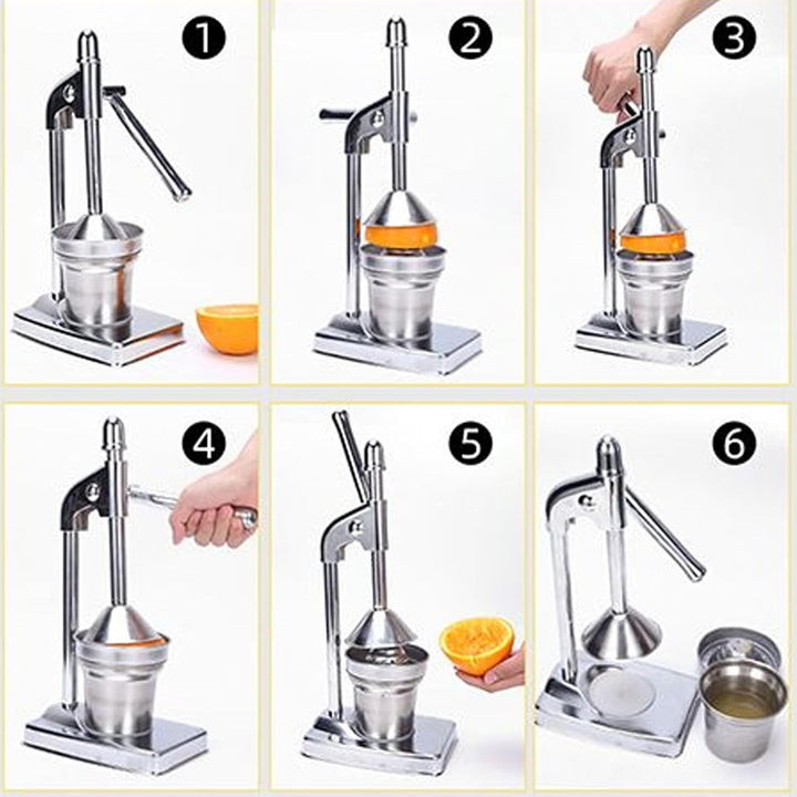Cast Iron Juicer - Hand Juicer Squeezer, Extra-Large Commercial Grade Manual, Stainless Steel Commer