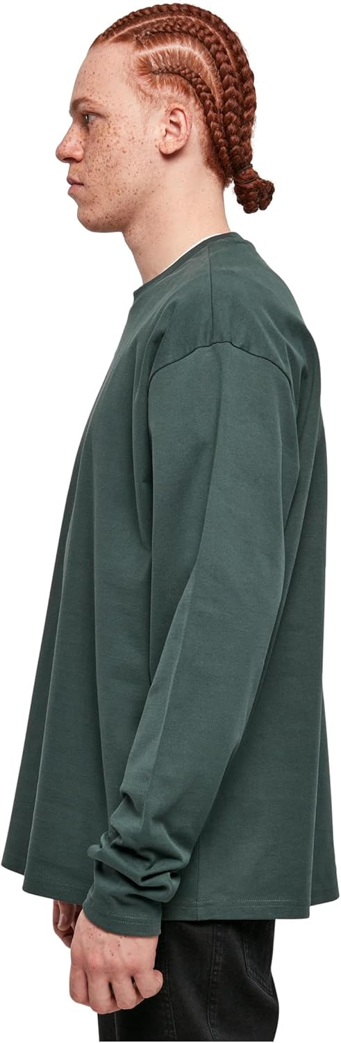 Urban Classics Herren Ultra Heavy Oversized Longsleeve S Bottlegreen, S Bottlegreen