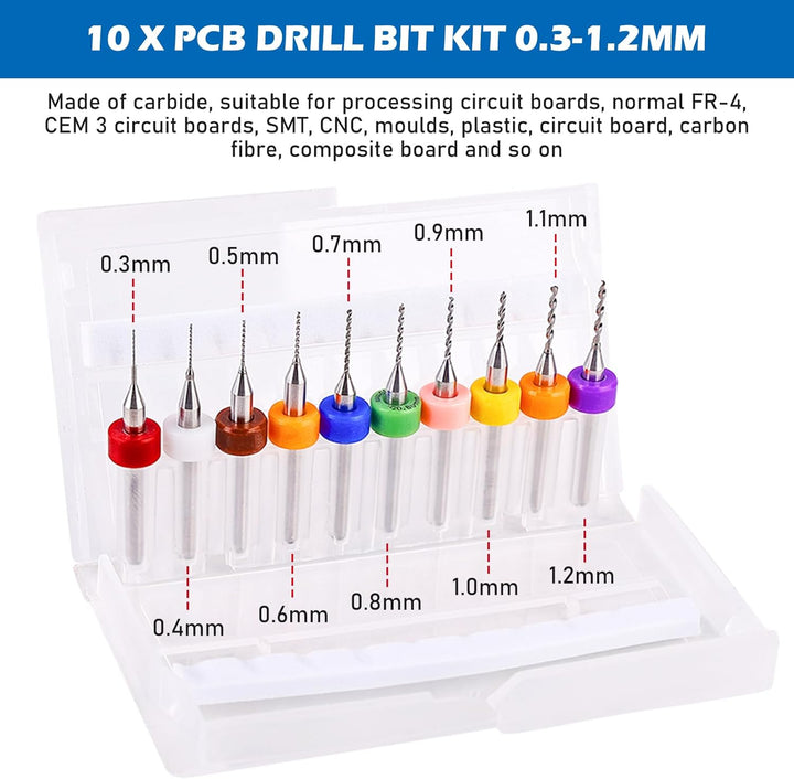 62 Pcs Handbohrer Set - Mini Bohrmaschine für Modellbau Werkzeug mit 48 Spiralbohrer Bits, 10 PCB-Mi