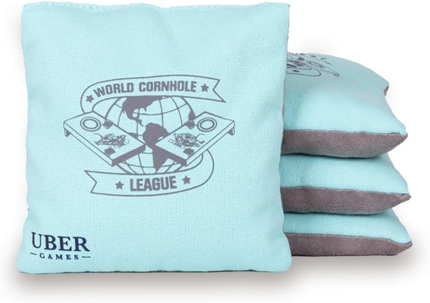 Uber Games - World Cornhole League – 8 professionelle Cornhole Sitzsäcke – 4 x Grün & 4 x Grau – Off