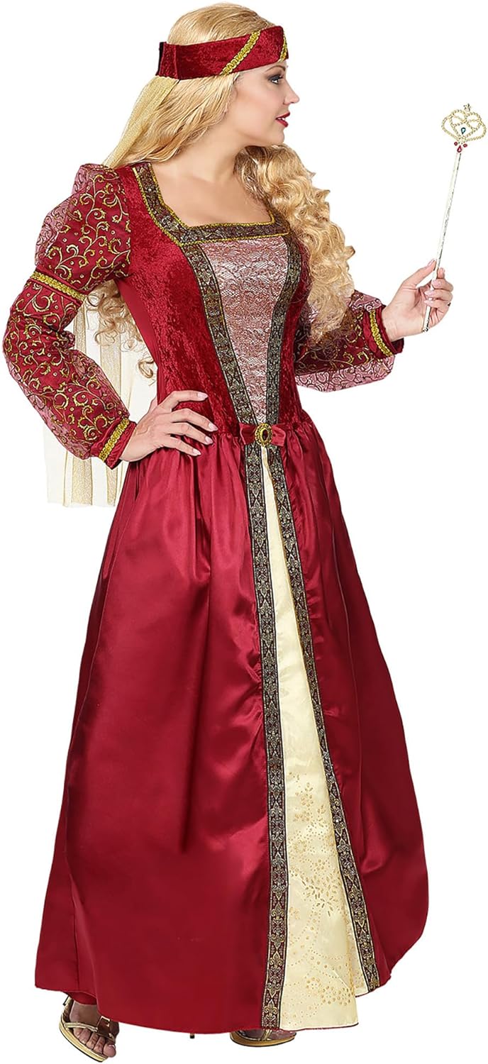 "MEDIEVAL PRINCESS" (dress with crinoline underskirt, headpiece with veil) - (L), L