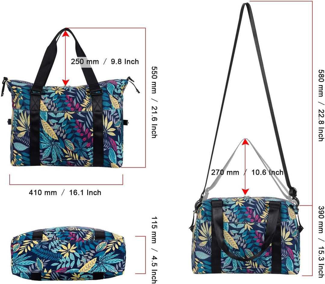 HAWEE Sporttasche Damen Gross Leichte Reisetasche Herren Faltbare Gym Duffel Bag Weekender Travel Ba