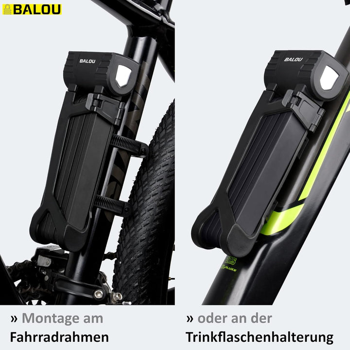 Faltschloss Fahrrad mit Halterung - Fahrradschloss 90cm lang mit 6 Stahlsegmenten eBike Schloss - Kl