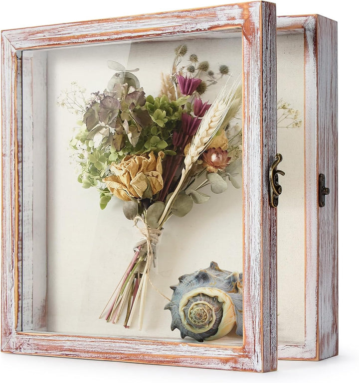 TJ.MOREE Schattenbox Rahmen Vitrine 30,5 x 30,5 cm Blumenstrauss Hochzeit Erinnerungsstücke Fotos -