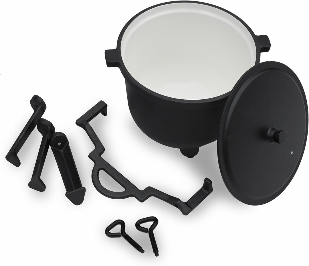 Emaillierter Gusseisentopf ungarischer Jagdtopf für das Lagerfeuer 8L 10L (10L), 10L