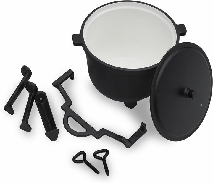 Emaillierter Gusseisentopf ungarischer Jagdtopf für das Lagerfeuer 8L 10L (10L), 10L