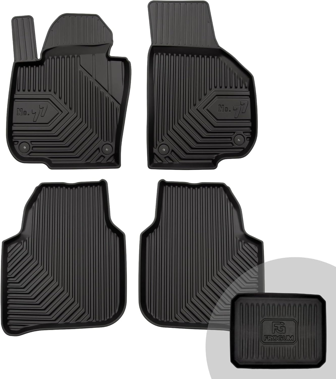 FROGUM No.77 Gummimatten Ganzjahresset von Auto Fussmatten Autofussmatten für Skoda Superb II 2008-2