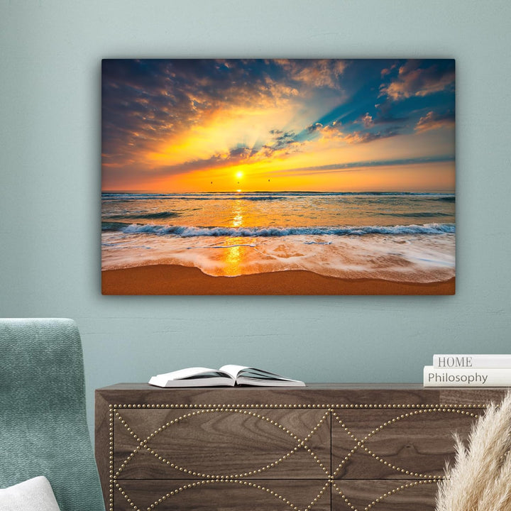 MuchoWow© Bilder 90x60 cm Wohnzimmer Deko Modern Wandbild Foto auf Leinwand Bild Schlafzimmer Room D