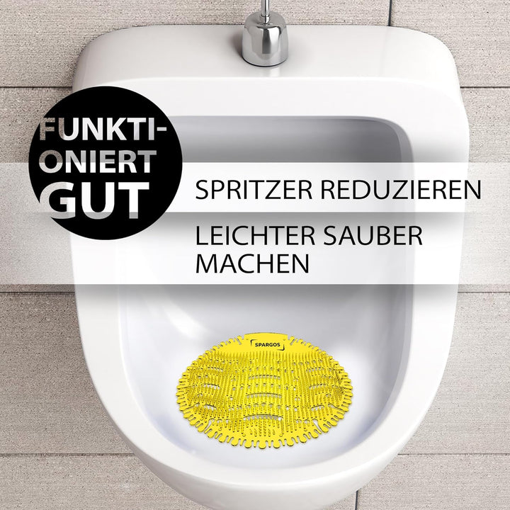 (12er-Pack) Spargos Urinalsieb mit Duft Urinal Stein, Spritzschutz Geruchsschutz für Toiletten im Ba