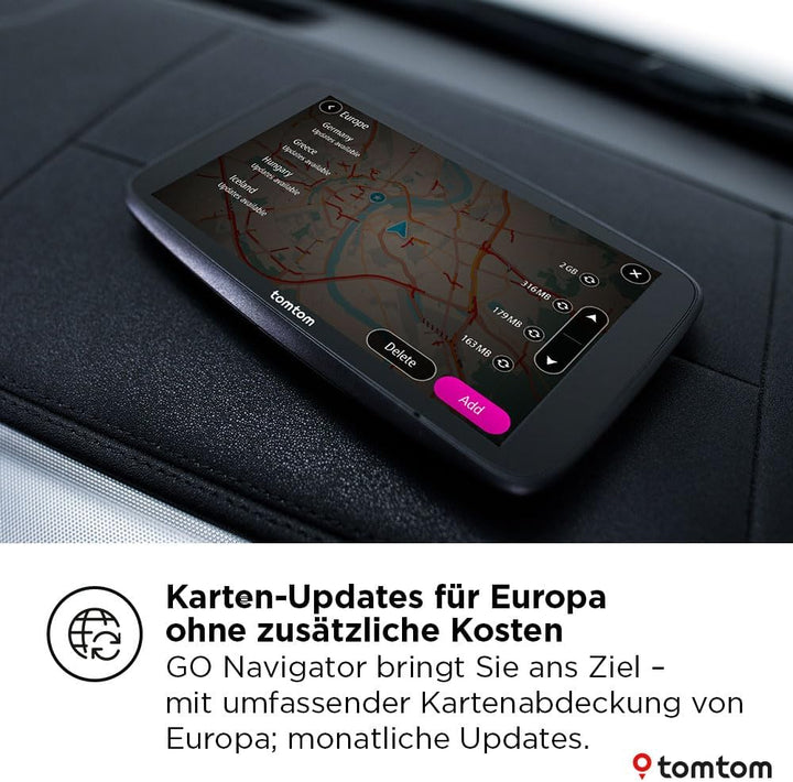 TomTom Pkw-Navi GO Navigator (extra grosses 7-Zoll-Display, Stauvermeidung Dank TomTom Traffic, Kart