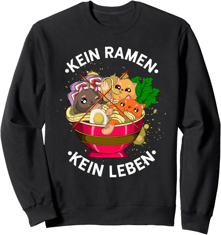 Anime Kawaii Katze Japanische Nudelsuppe Lustiges Ramen Sweatshirt
