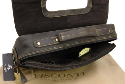 VISCONTI - Leder - Umhängetasche/Aktentasche fürs Büro - Hunter 15" Laptoptasche - AUSTIN - (18760)