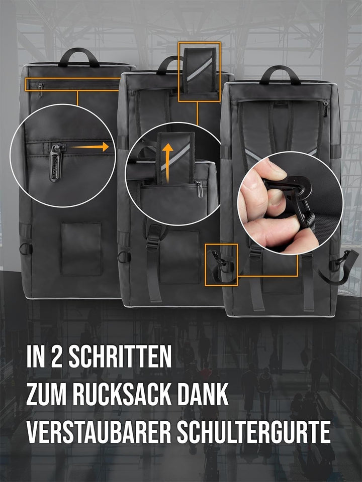 Reisetasche Sporttasche 58 90 oder 120 Liter mit Rucksack-Funktion faltbar mit separatem Nassfach Sc