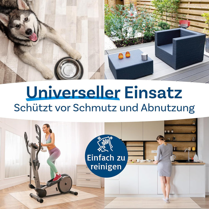 Floordirekt Bodenschutzmatte für Hartböden - Neo - halbtransparente Bürostuhlunterlage Bodenmatte St
