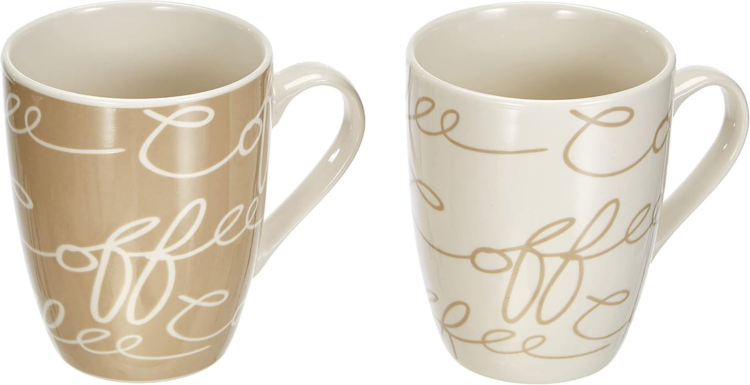 Ritzenhoff & Breker Latte Macchiato Gläser-Set, 4 Stück & Kaffeebecher-Set Cornello, 2-teilig, Creme