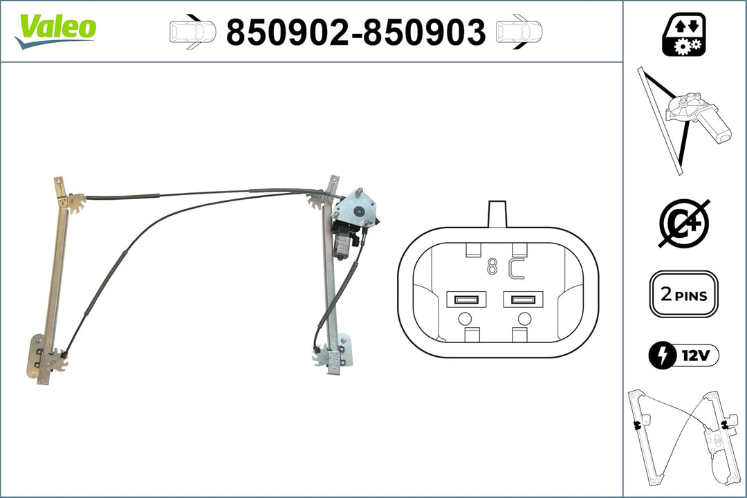 Valeo Fensterheber Vorne Links 850902