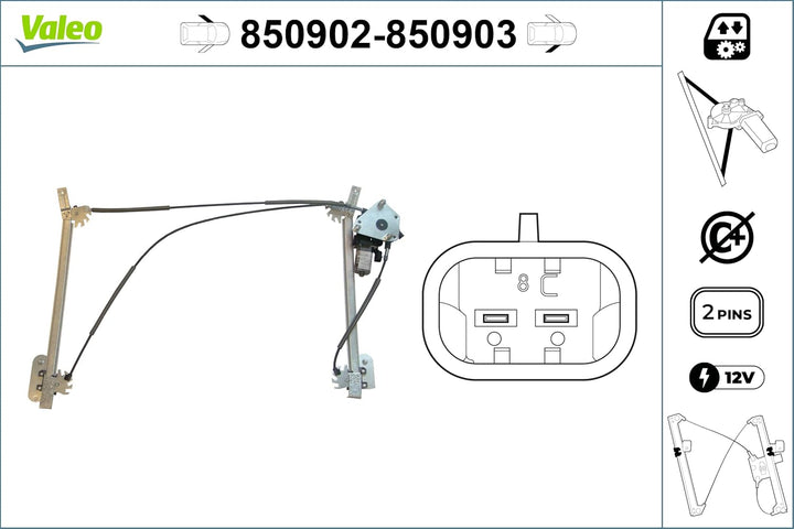 Valeo Fensterheber Vorne Links 850902