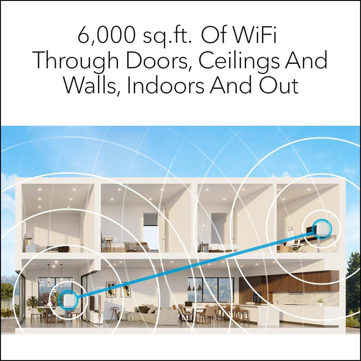 NETGEAR Orbi RBK763S WiFi 6 Mesh WLAN System (5400 MBit/s Geschwindigkeit, TriBand WiFi 6 Router + 2
