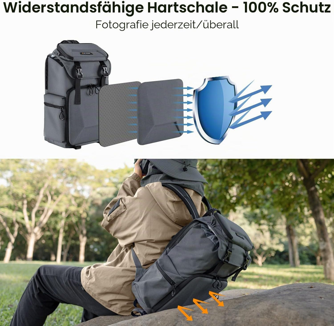 K&amp;F CONCEPT Kameratasche für Fotografen, Reisetasche für Stativ, Kameraobjektiv, Zubehör mit Laptopf