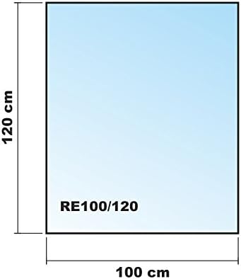 Rechteck 100x120cm - Funkenschutzplatte Kaminbodenplatte Glasplatte f. Kaminofen Ofenunterlage (Rech