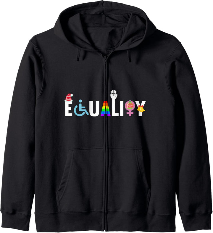 Equality Christmas LGBT-Q Gay Pride Human Rights XMas Pyjama Kapuzenjacke