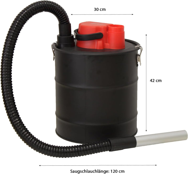 Grafner Aschesauger 20 Liter 1200 Watt mit HEPA-Filter und Saug- und Blasfunktion Kaminsauger Grills