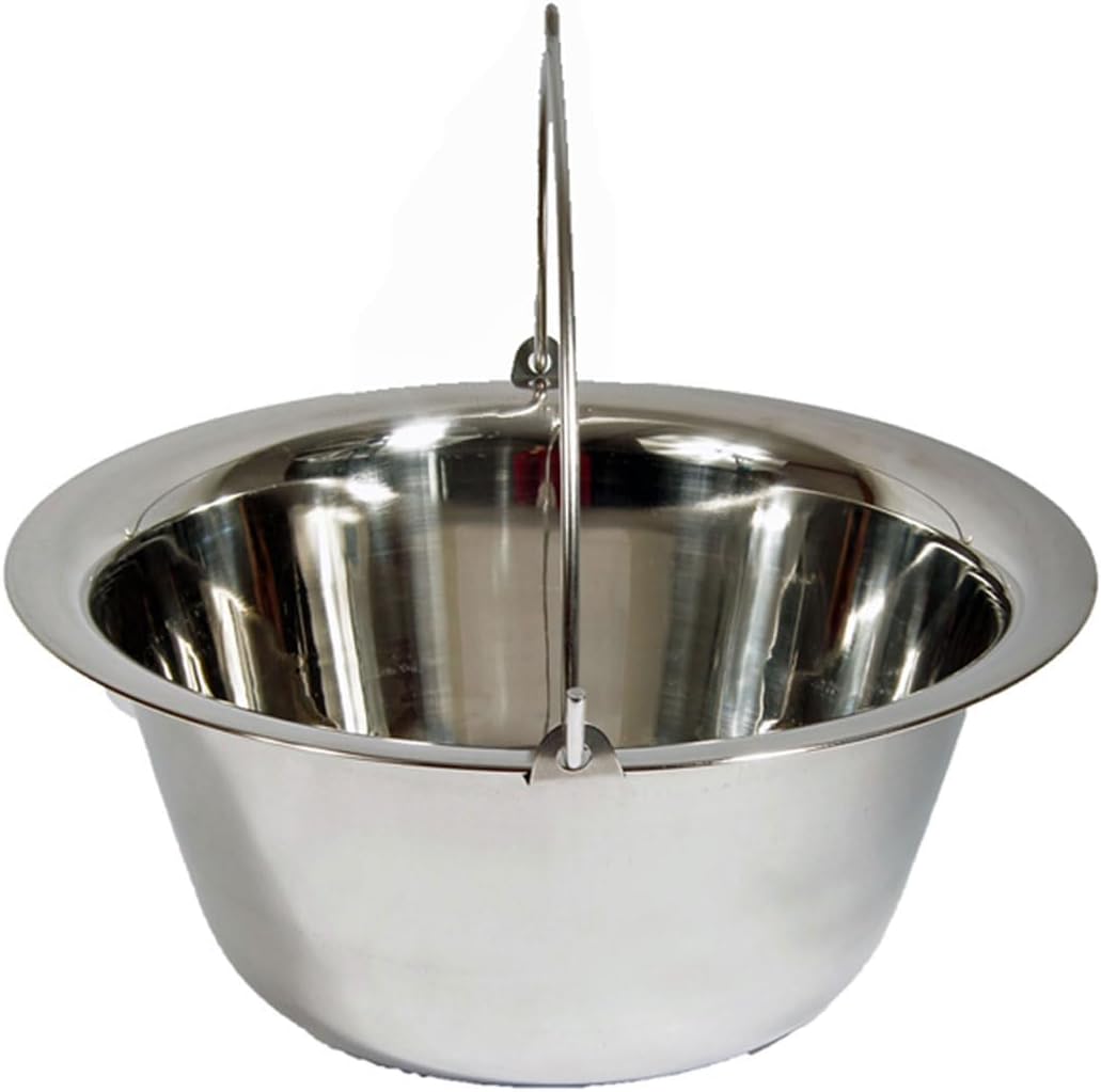 Ungarischer Gulaschkessel Topf Edelstahl Hordentopf Servierkessel Suppentopf 30 Liter, Silber