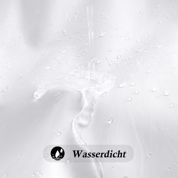 EurCross Weiss Schmal Duschvorhang 150x200 Textil Stoff Anti-Schimmel Badevorhang, Wasserdicht Wasch