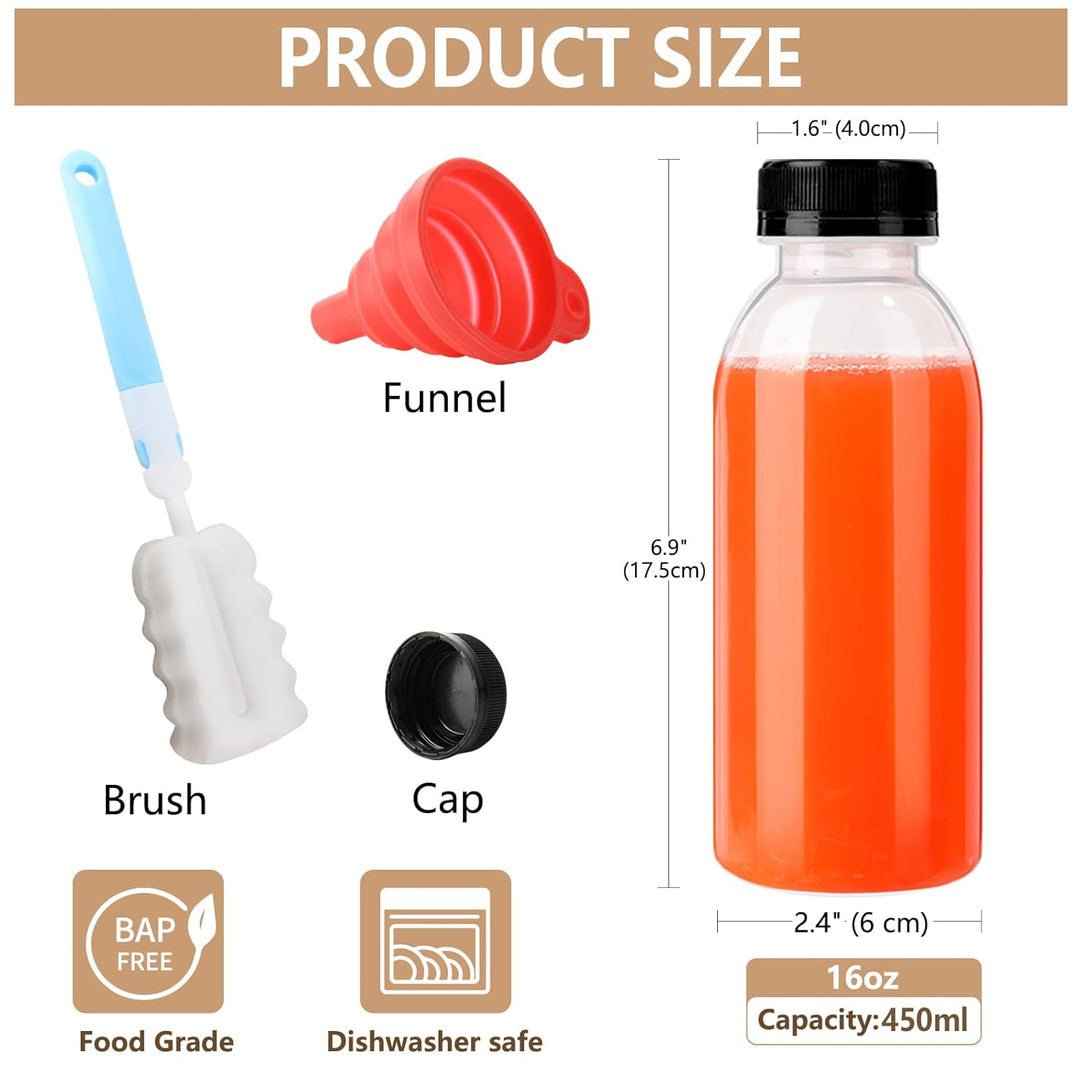 YBCPACK 12 Stück 450ml Hitzebeständig Plastikflaschen Zum Befüllen, Spülmaschinenfest, PP Kunststoff
