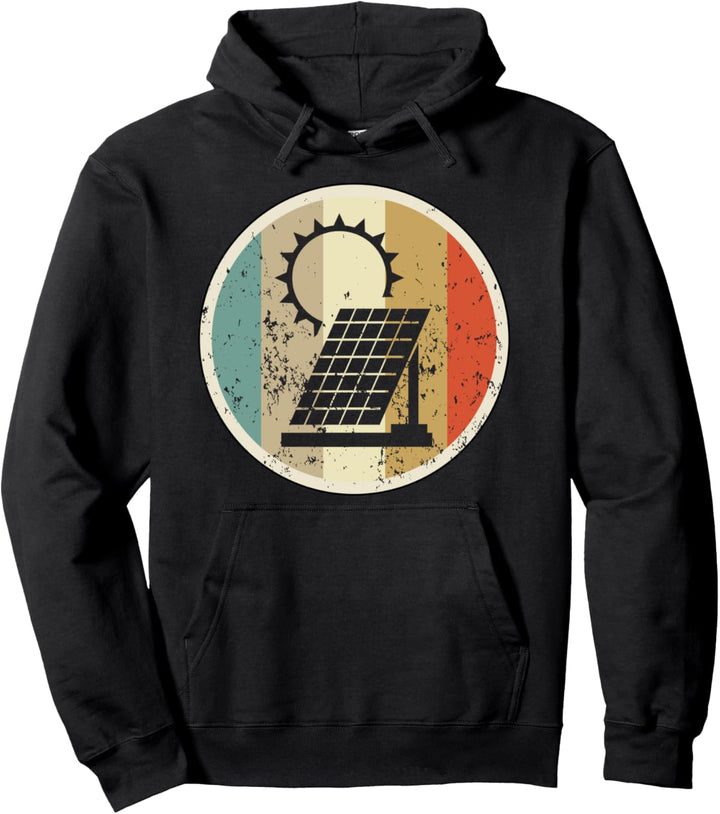 Solar Sonne Sonnenstrom Solarstrom Photovoltaik Strom Retro Pullover Hoodie