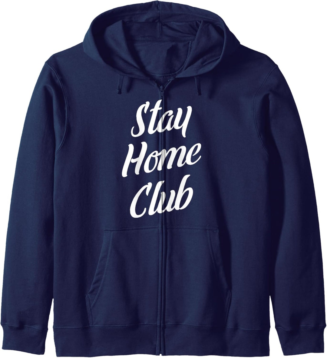 Stay Home Club White Text Kapuzenjacke