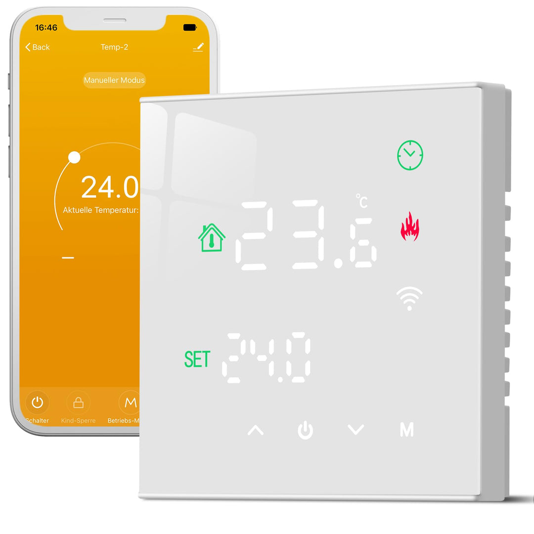 Beok Tuya Raumthermostat Fussbodenheizung, Thermostat Fussbodenheizung Elektrische Smart WiFi Heizun