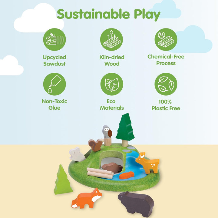 Plan Toys Animal Set, 6625, Wood