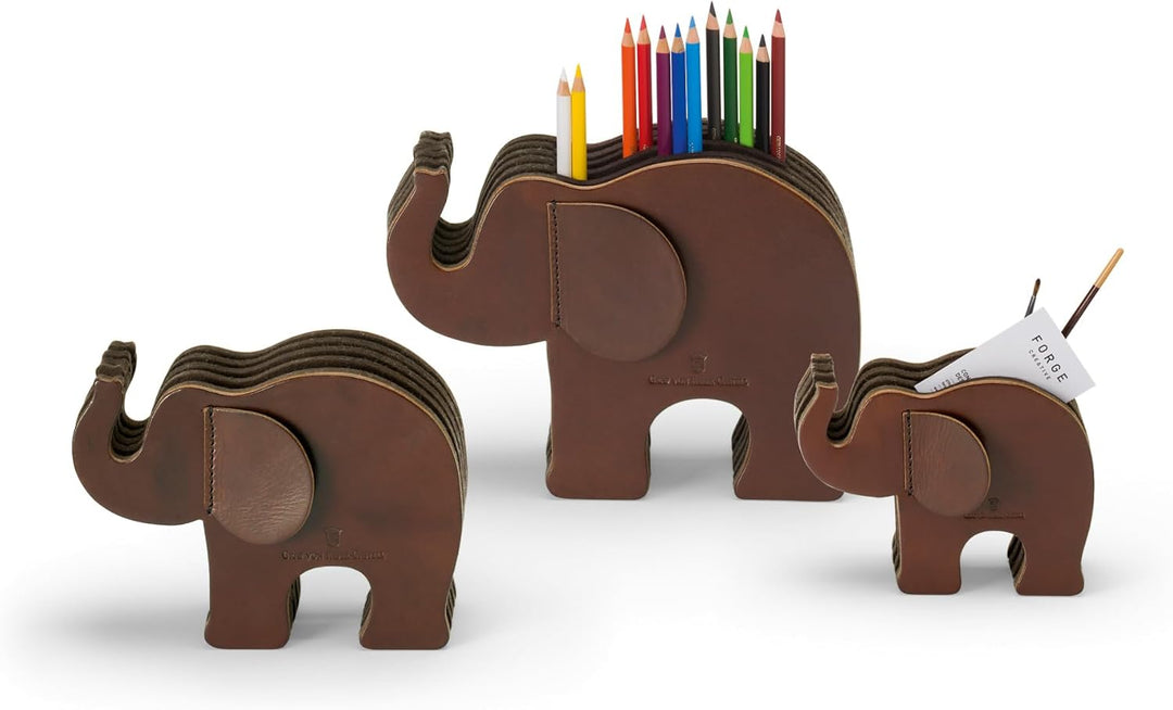 Graf 118721 von Faber Castell Elefant M GvFC dunkelbr. mit 12 Polychr. Braun