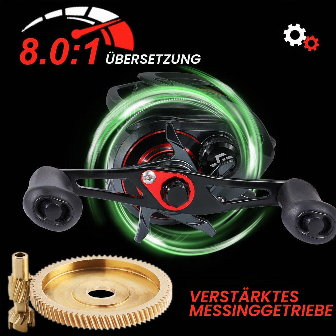 Sougayilang Angel-Kombination, mittelgross, 1,8 m, niedriges Profil, Angelrute und Köder, Gussrolle,