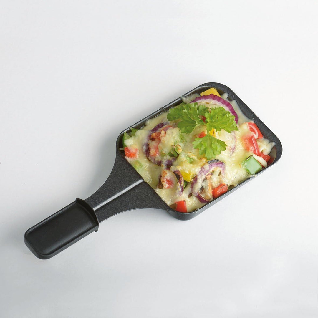 Cloer 6495 Mini Raclettegrill / 400 W / 2 Pfännchen mit wärmeisolierten Griffen / Unbeheizter "Parkp