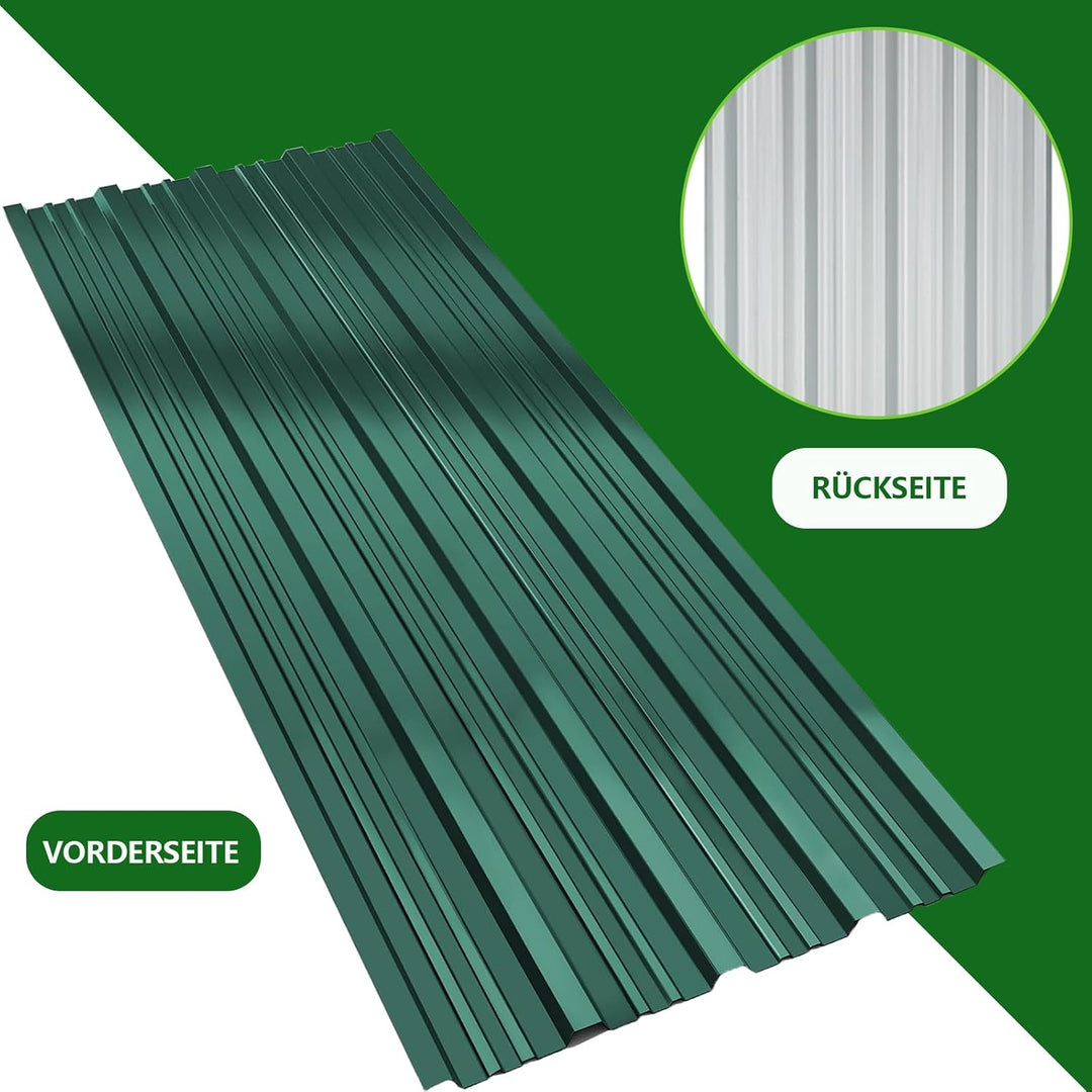 Warmfay® Profilblech Trapezblech 12er Set, 115×45 cm (6,21 m²), Wetterfest Rostresistent Verzinkte W