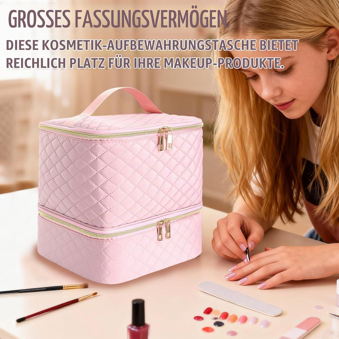 Nagellack Aufbewahrung Nagelkoffer Doppelschicht Tragbarer Nail Polish Organizer Nagellack Tasche fü